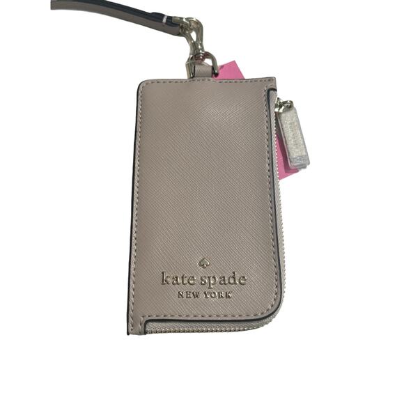 Kate Spade Staci Saffiano Leather Card Case Lanyard - Picture 1 of 5